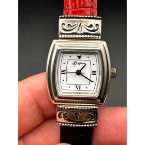 Brighton Waterford W10017 Womens Reversible Red Black Leather Strap Watch NIBWT